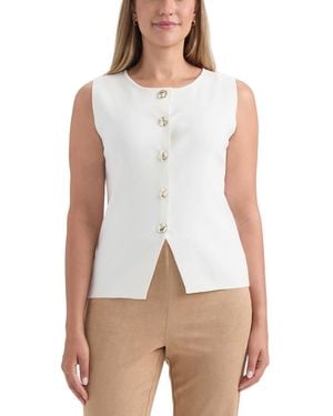 Ellen Tracy Crew Neck Sweater - White