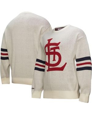 Mitchell & Ness St. Louis Cardinals Retro Pullover Sweater - White