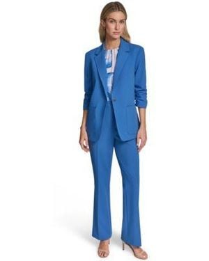 Calvin Klein One Button Jacket Modern Fit Straight Pants - Blue