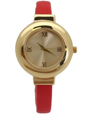 Olivia Pratt Petite Gold Tone Bangle Bracelet Watch - White