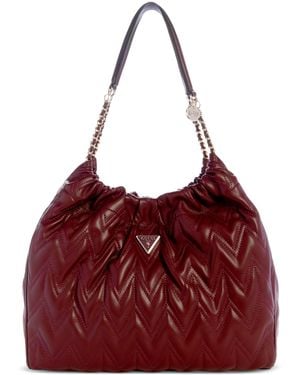 Guess Eda Large Hobo Bag - Red