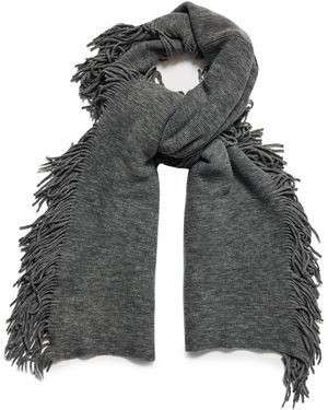 Steve Madden Fringe Woven Scarf - Gray