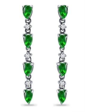 Giani Bernini Created Green Quartz And Cubic Zirconia Linear Drop Earrings