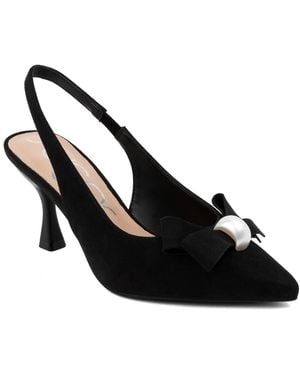 Sugar Dazzy Bow Detail Pointed Toe Dress Pumps - Black