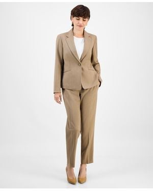 Le Suit Notch-collar One-button Pantsuit Set - Natural