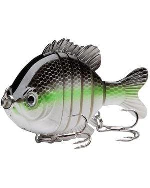 Gnuadz Jointed Panfish Bluegill Swimbait Topwater Bass Lure - Gray