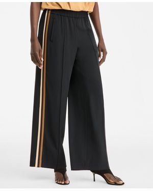 INC International Concepts Side-stripe Wide-leg Pants - Black