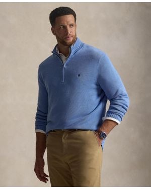 Polo Ralph Lauren Big & Tall Cotton Quarter-zip Sweater - Blue