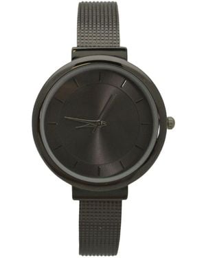 Olivia Pratt Shiny Face Textured Bangle Watch - Gray