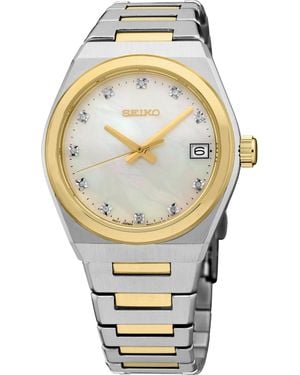 Seiko Diamonds Quartz Silver Stainless Steel Watch - Metallic