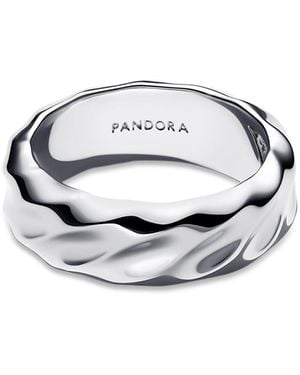 PANDORA Rippled Wide Band Ring - Metallic