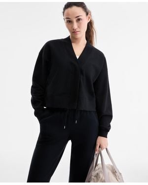 ID Ideology Fleece Cropped Cardigan - Black