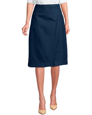 Lands' End Solid A-line Skirt Below The Knee - Blue