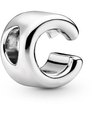 PANDORA Sterling Silver Script Alphabet Dangle Charm - Gray