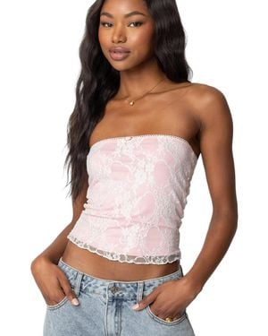 Edikted Allison Lace Tube Top - White