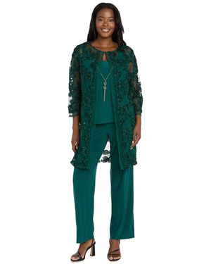R & M Richards Soutache Long Jacket - Green