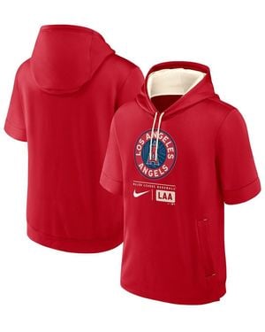 Nike Red Los Angeles Angels City Connect Color Block Short Sleeve Pullover Hoodie