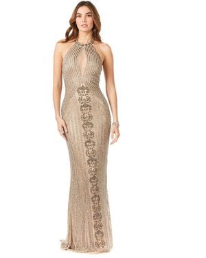 Lara Halter Neck Dress - Natural