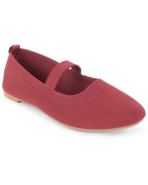Tahari Ambrosia Slip-on Mary Jane Flats - Red