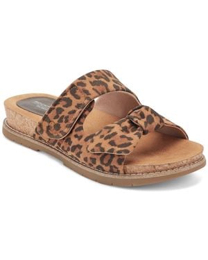 Rockport Zova Open Toe Casual Flat Sandals - Brown