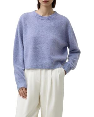 LILYSILK Brushed Two-tone Seamless Cashmere Sweater - Blue