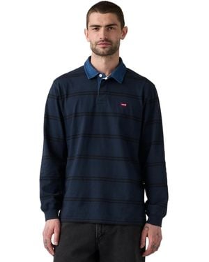 Levi's Relaxed-fit Long Sleeve Striped Rugby Shirt - Blue