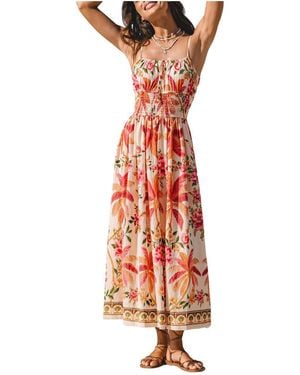 CUPSHE Stay Bright Tropical Maxi Beach Dress - Red
