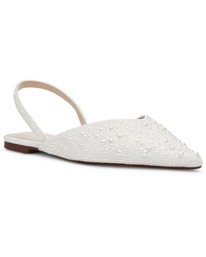 Betsey Johnson Vance Rhinestone Slingback Evening Flats - White