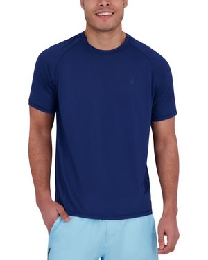 Spyder Short Sleeve Waffle-knit Crewneck Swim Shirt - Blue