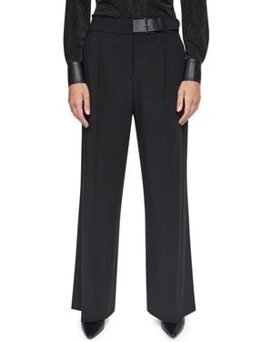 DKNY High-waisted Wide-leg Belted Pants - Black