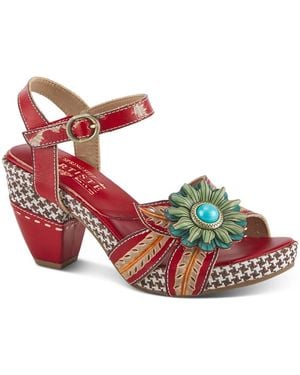 L'ARTISTE Astar Quarter Strap Sandal - Red