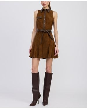 En Saison Eloise Sleeveless A-line Mini Dress - Brown