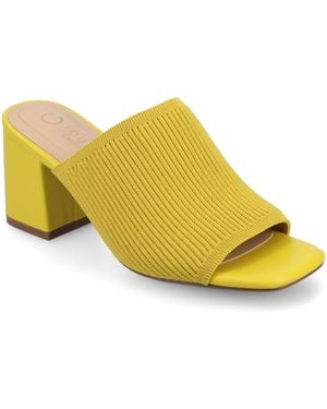 Journee Collection Lorenna Block Heel Slide Sandals - Yellow