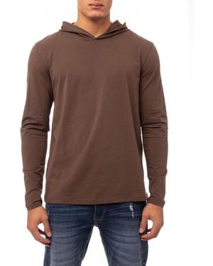 Xray Jeans X-ray Soft Stretch Long Sleeve Hoodie - Brown