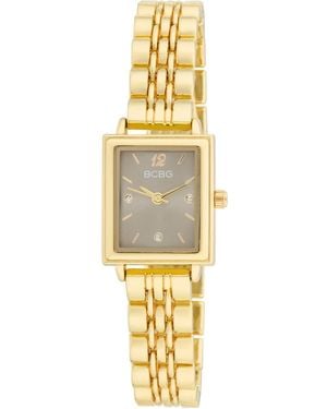 BCBGMAXAZRIA Quartz Rectangle Stainless Steel Watch 21mm - Metallic