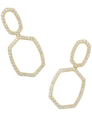 Kendra Scott Cubic Zirconia Open Daphne Pave Open Frame Drop Earrings - Metallic