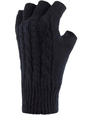 Heat Holders Ayla Cable Knit Fingerless Gloves - Blue