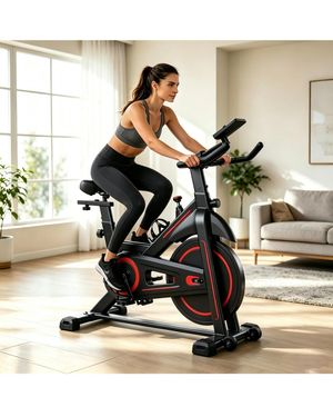 Zeny Quiet Indoor Exercise Bike - Metallic