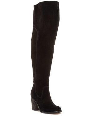 Kelsi Dagger Brooklyn Logan Over The Knee Wide Calf Round-toe Boots - Black