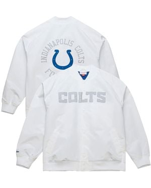 Mitchell & Ness Indianapolis Colts Double Clutch Raglan Full-snap Jacket - White