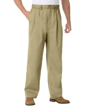 Kingsize Big & Tall Knockarounds Full-elastic Waist Pleated Pants - Green