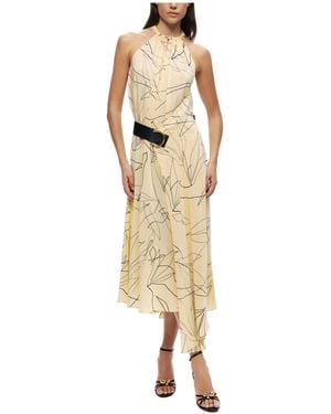 Nocturne Printed Halter Midi Dress - Natural