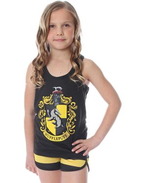 Harry Potter Girls Hogwarts House Crest Racerback Tank Shorts 2pc Pajama Set - Gray