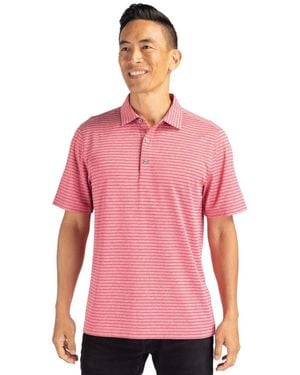 Cutter & Buck Forge Eco Heather Stripe Stretch Recycled Polo - Pink