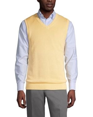Lands' End Cotton Modal Sweater Vest - Metallic
