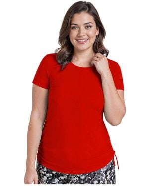 Calypsa Plus Size Flowy Swim Skort - Red