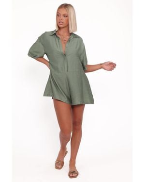 Petal & Pup Kiya Drop Waist Romper - Green