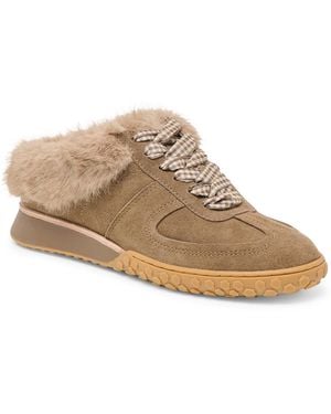 Dolce Vita Izzey Plush Cozy Retro Slides Sneakers - Natural
