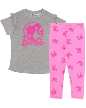 Barbie Little Girls 4- 16 Casual Shirt 2 Piece And legging Outfit Set - Pink