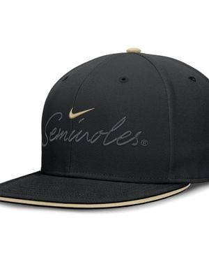 Nike Florida State Seminoles Dri-fit Primetime Script Fitted Hat - Black
